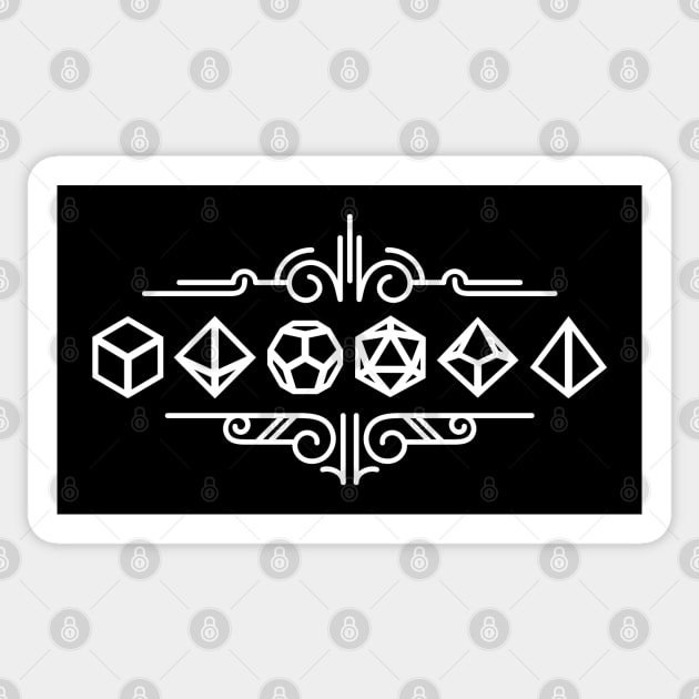 Minimalist Dice Set Ornament Tabletop RPG Addict Sticker by pixeptional